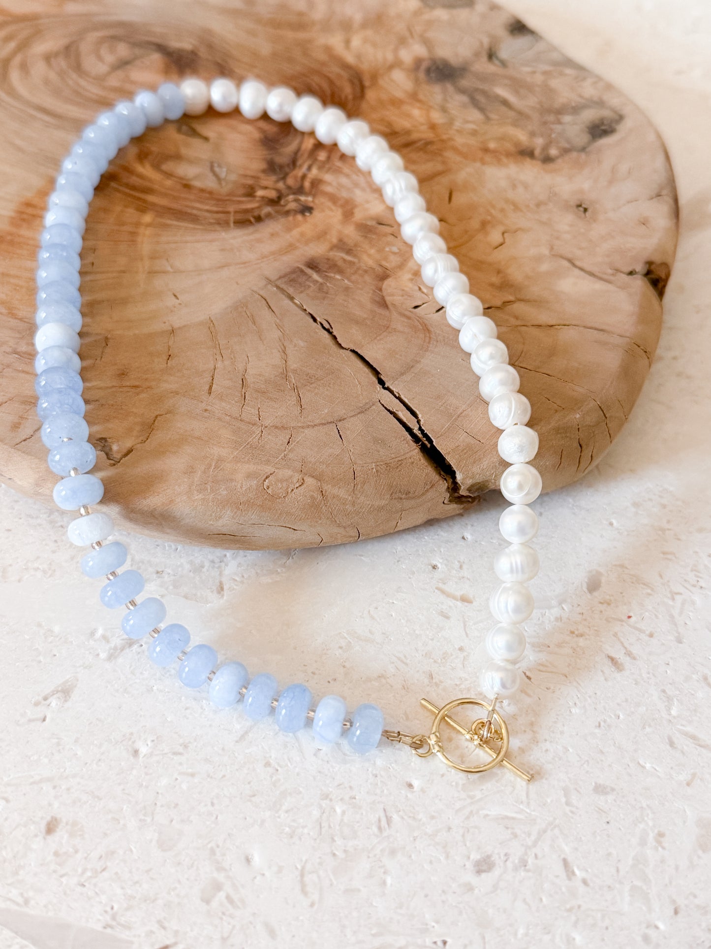 MADE TO ORDER Soft Blue & Pearls Necklace