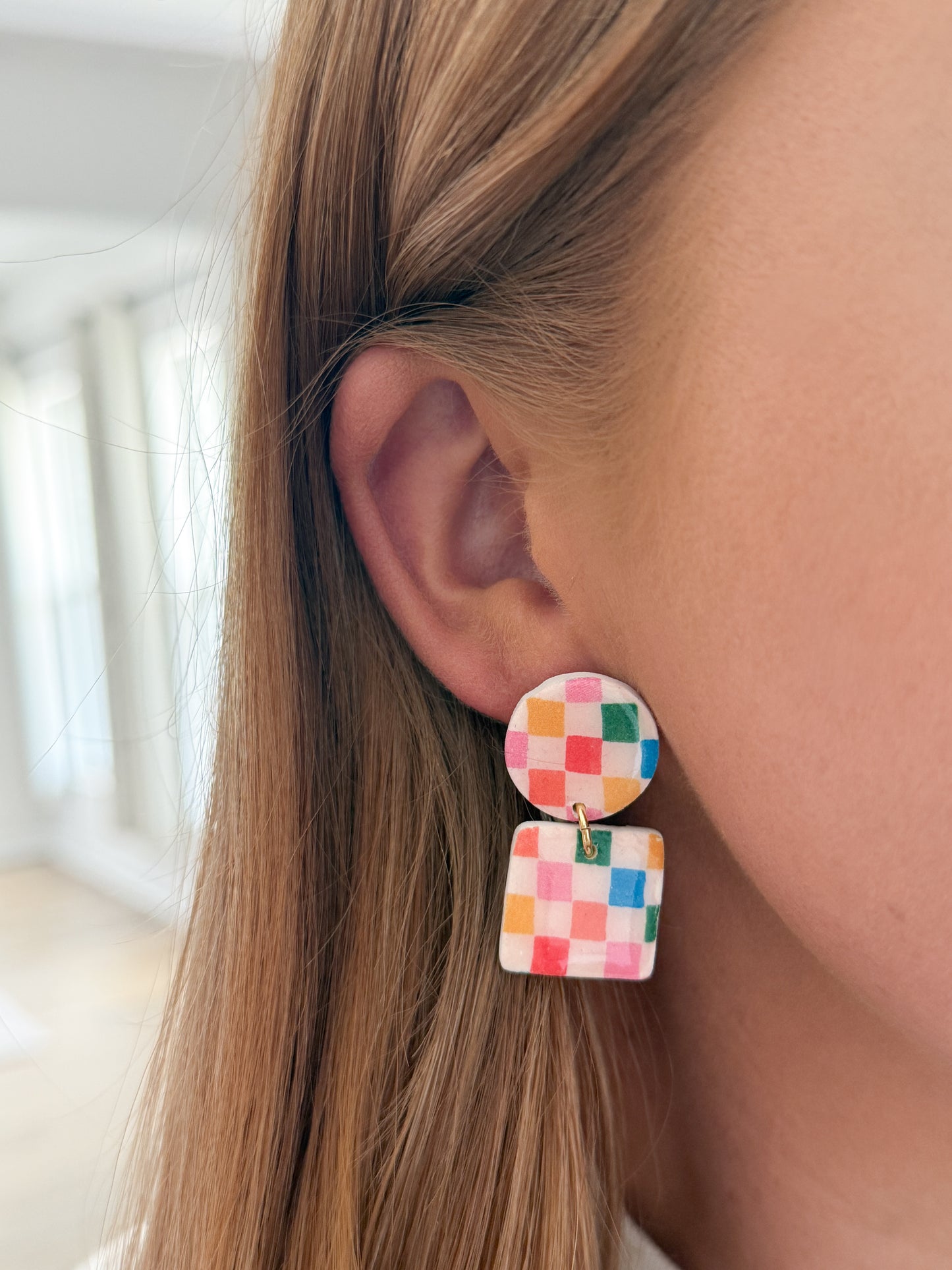 Callie Dangles - Rainbow Checkered