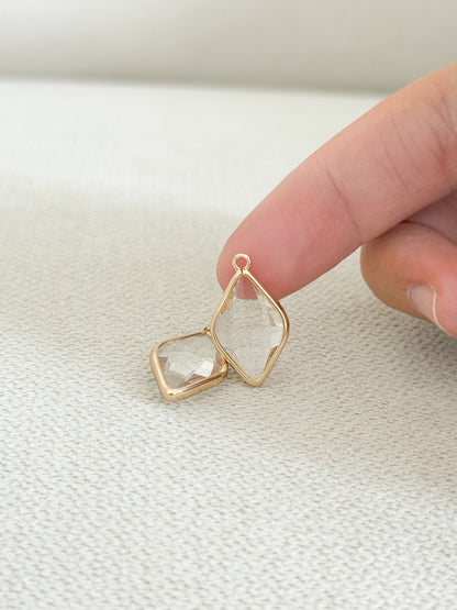 Glass Diamond Charm (2pcs)