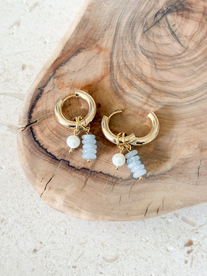 Round Button Pearl Charm