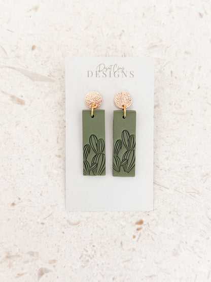 Cactus Imprinted Dangles
