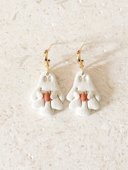 Linen Ghost with Pumpkin