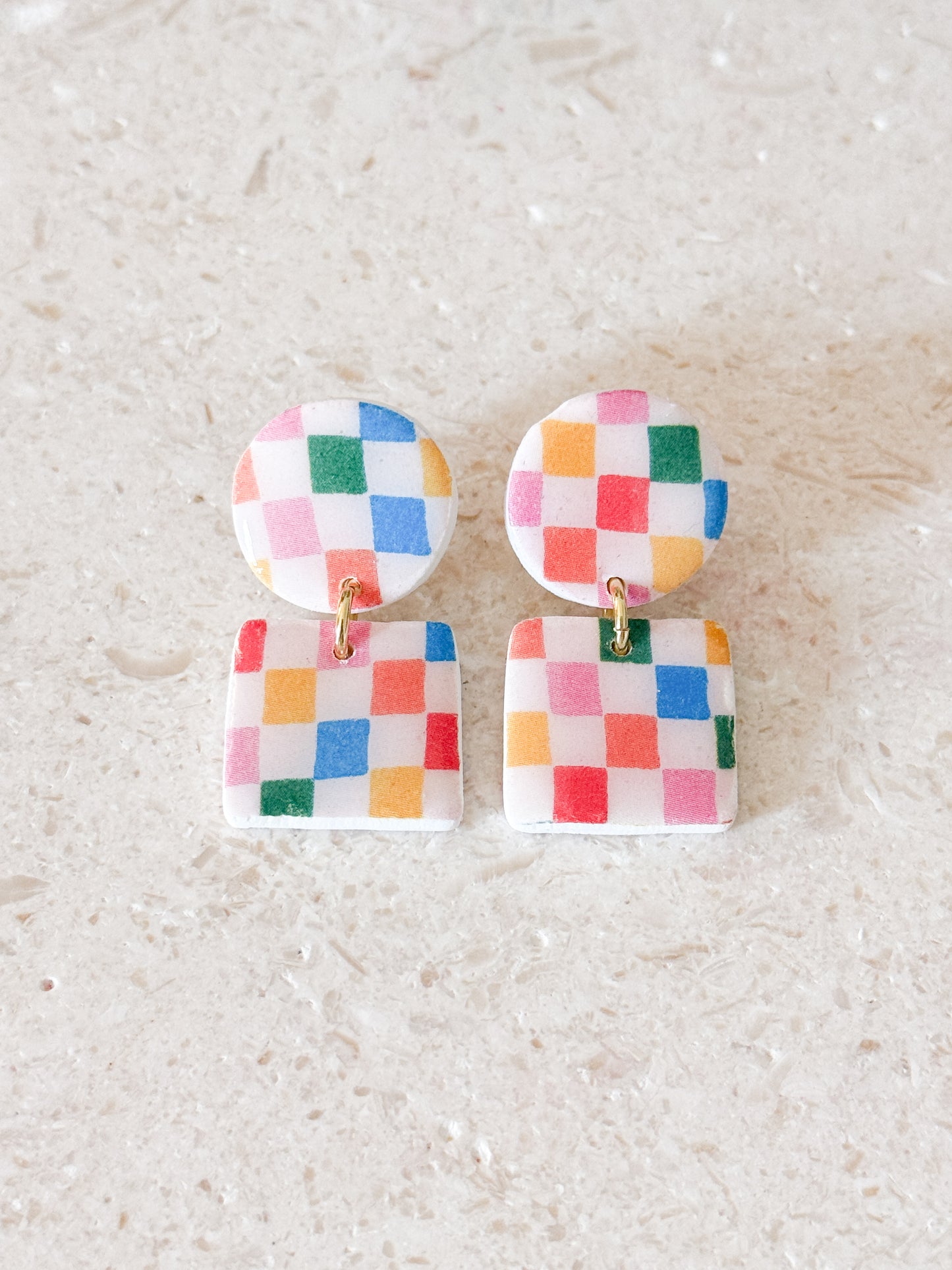 Callie Dangles - Rainbow Checkered
