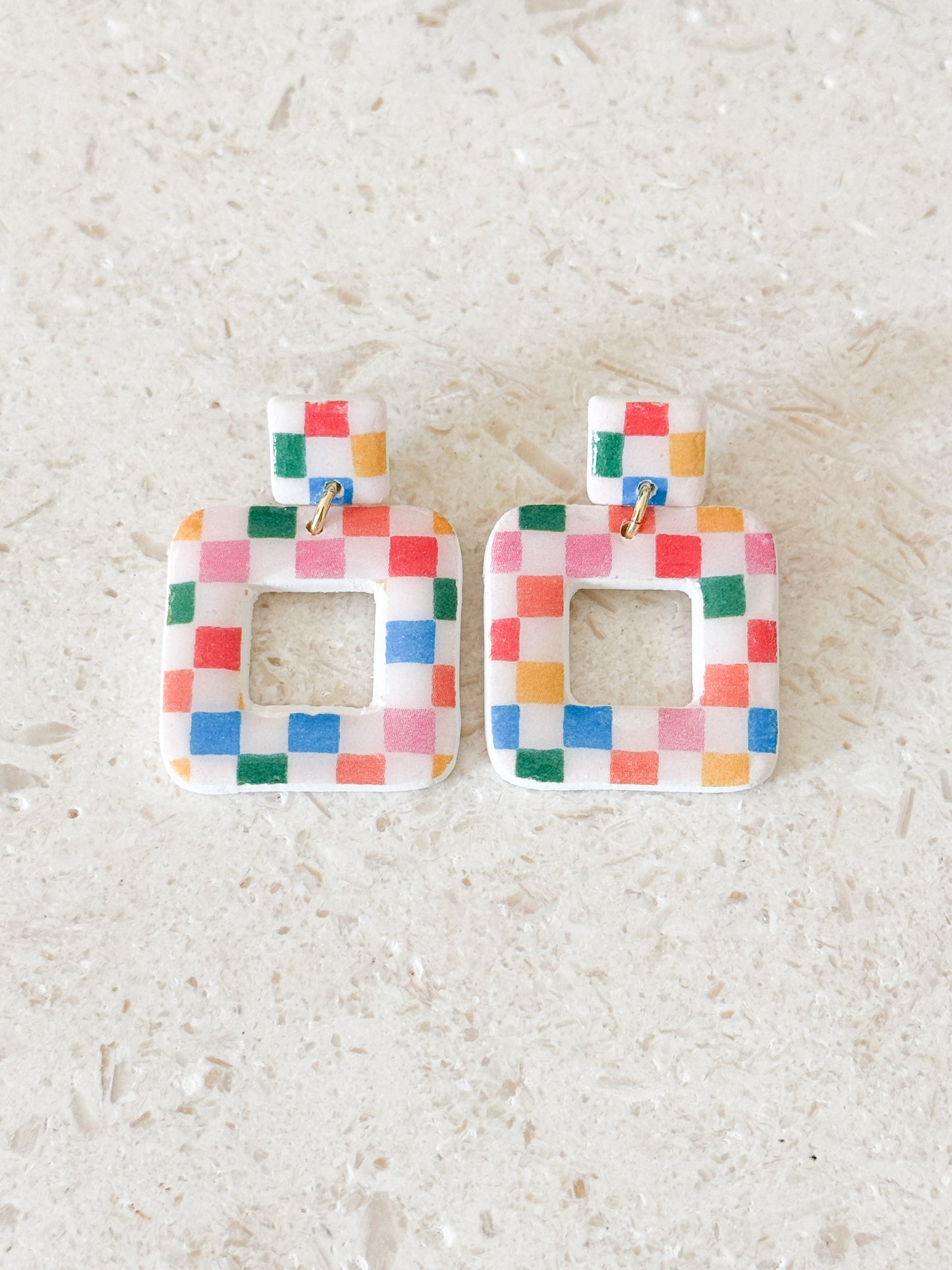 Jena Dangles - Rainbow Checkered