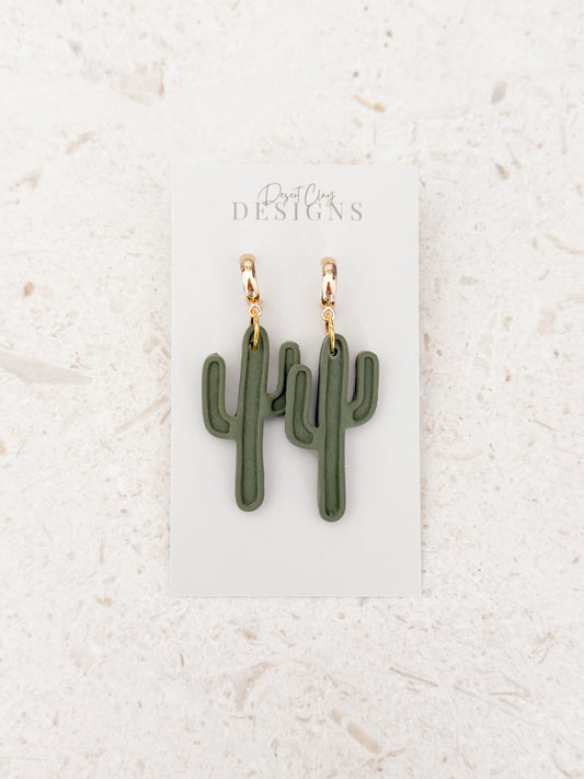 Pressed Cactus Dangles