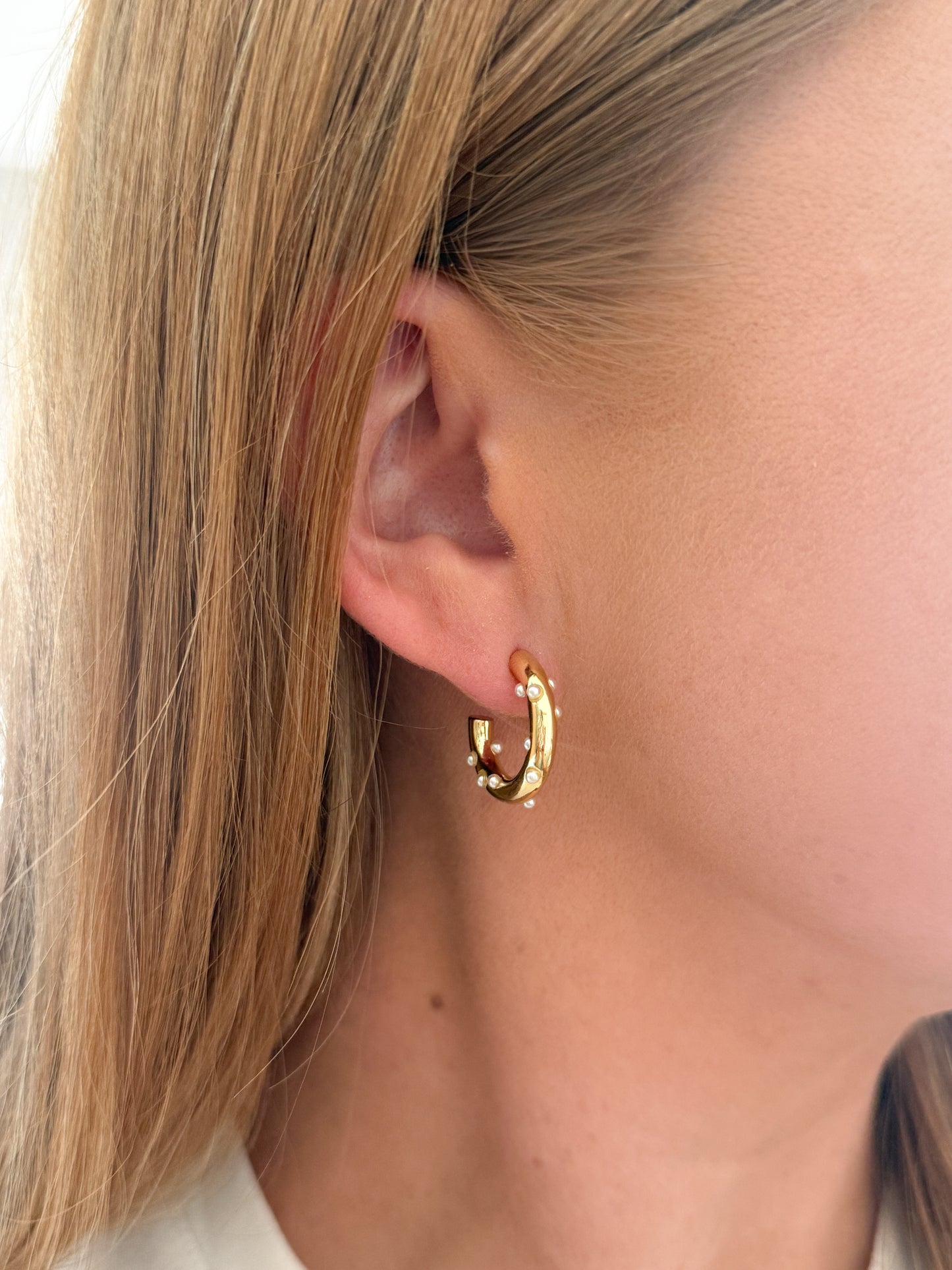 Pearl Studded Hoop