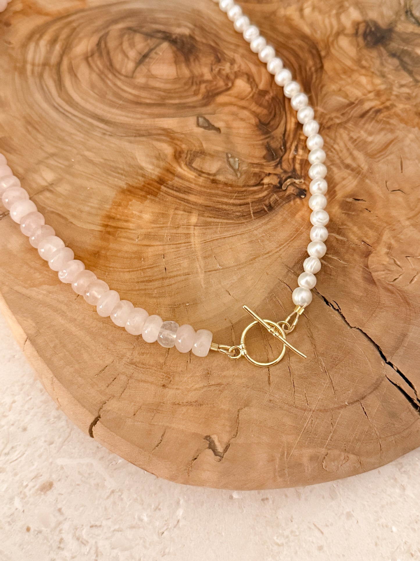 MADE TO ORDER Pink Quartz & Pearls Necklace