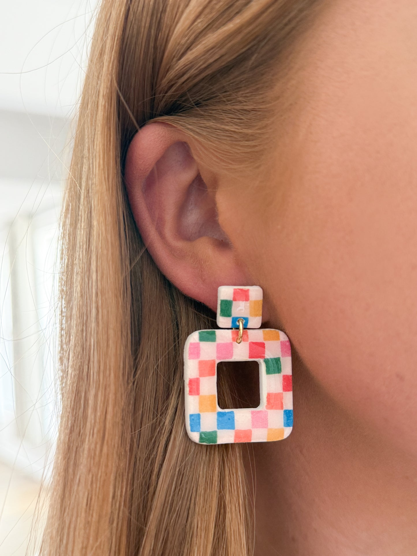 Jena Dangles - Rainbow Checkered