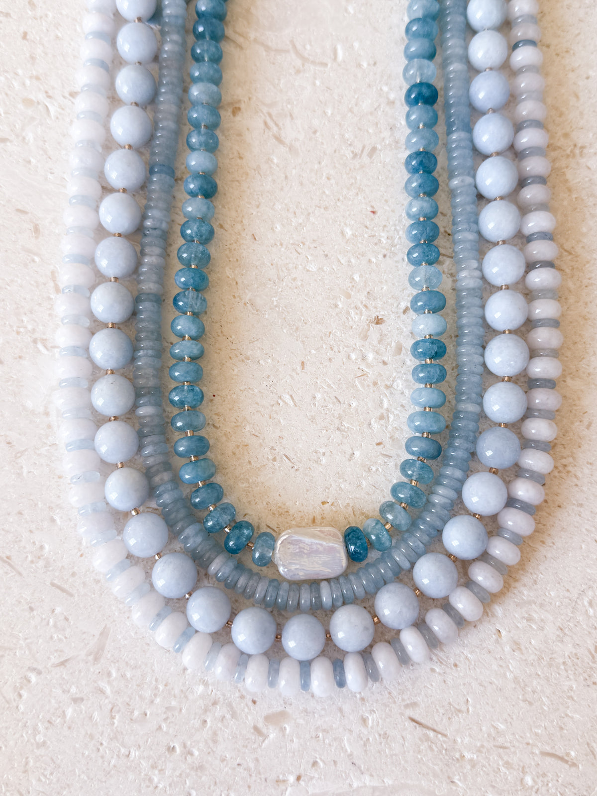 Cloud Blue Gemstone Necklace